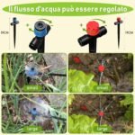 MQHUAYU Sistema de riego de jardín, kit de riego de 36 m con rociador de boquilla ajustable y gotero automático para jardín, invernadero, césped, terraza, terraza