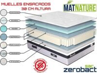 Matnaturaleza | Bolsa Zerobact | Colchón de espuma viscoelástica | Resortes de hojaldre | Alta Firmeza y Adaptabilidad Premium | Altura 30 cm | Antideslizante y Antibacteriano (90 x 180 cm)