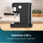 Cecotec Cafetera Espresso Compacta Power Espresso 20 Pecan. 1100 W, 20 Bares, Sistema Thermoblock, Vaporizador Orientable, Brazo Portafiltro de Doble Salida y 2 Filtros, 1,25 Litros
