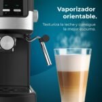 Cecotec Cafetera Espresso Compacta Power Espresso 20 Pecan. 1100 W, 20 Bares, Sistema Thermoblock, Vaporizador Orientable, Brazo Portafiltro de Doble Salida y 2 Filtros, 1,25 Litros