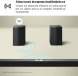 LG S70TR – Barra de Sonido Inteligente, 500W de Potencia y 5.1.1 Canales, Altavoces Dobles Traseros Inalámbricos, Sonido Envolvente Dolby Atmos y DTS:X, Alta Resolución 24bits/96kHz