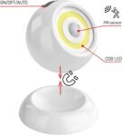 EMOS – Luz nocturna LED con sensor – LED COB en blanco frío, funciona con pilas (3 x AAA) – Soporte magnético para una fácil orientación – 3 modos: AUTO/ON/OFF – Alcance de 15 m, duración de 30 s