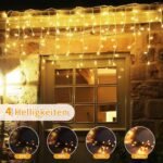 CNMTCCO Guirnalda de Luces Exterior, 20M 200LED Luces Interiores Blanco Cálido con Control Remoto y Función de Temporización, 8 Modos, Impermeable IP44 para Fiesta de Navidad (20M)