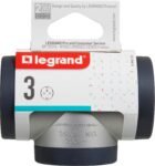 LEGRAND Adaptadores 3 Tomas Laterales 2P+T, Plug Thief, Color Aluminio/Gris Oscuro 694523