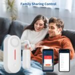 eMylo Alarma doméstica inalámbrica, sensor de puerta WiFi con control remoto, alarma luminosa, temporizador, no requiere concentrador, funciona con alarma antirrobo doméstica