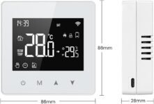Termostato inteligente TUYA ZigBee de pared, pantalla LCD programable, mando a distancia, funciona con pilas, para horno