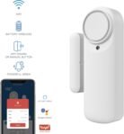 Nivian Alarma de Puerta Inteligente WiFi, Sensor de Puerta Magnético, Inalámbrico con Aplicación Móvil, Notificaciones en Tiempo Real, Botón Manual, Sirena 100dB (Unidad)