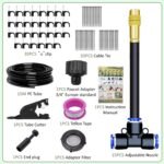 Kit de sistema de riego por goteo de conexión rápida, kit de riego automático curvo de 360°, sistema de nebulización para jardines, macizos de flores y plantas, riego