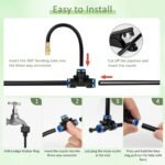 Kit de sistema de riego por goteo de conexión rápida, kit de riego automático curvo de 360°, sistema de nebulización para jardines, macizos de flores y plantas, riego