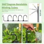Kit de sistema de riego por goteo de conexión rápida, kit de riego automático curvo de 360°, sistema de nebulización para jardines, macizos de flores y plantas, riego