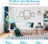 AIRTOK Purificador de aire, purificador de aire con esponja aromática, filtro HEPA para alergias, humo, caspa de mascotas y olores con luz nocturna, temporizador, bloqueo para niños, 25 dB