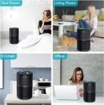 AIRTOK Purificador de aire, purificador de aire con esponja aromática, filtro HEPA para alergias, humo, caspa de mascotas y olores con luz nocturna, temporizador, bloqueo para niños, 25 dB