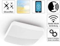 hama | Lámpara Inteligente, Luz de Techo LED WiFi (Lámpara Inteligente con Control por Voz Compatible con Alexa/Google Home, Regulable, 27cm, Control por App) Blanco
