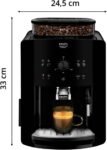 Krups Rome, Cafetera Superautomática, Depósito de agua 1,7 L, 3 niveles de temperatura, 3 niveles de intensidad, 15 bares, Molinillo cónico de metal, Panel de control fácil, Negro, EA810870