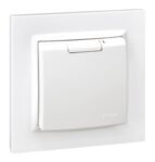 SIMON – Enchufe de empotrar Monobloc Schuko, Serie Simon 10, 250V, 10 A, Enchufe de pared plano y fino, Apto para exterior, Incluye marco, tapa y mecanismo, Base de enchufe hembra blanca