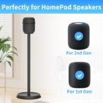 Soporte de altavoz resistente compatible con Homepod 1 y Homepod 2, soportes de altavoz de suelo para soporte Homepod de 1.ª y 2.ª generación, fácil de instalar, paquete de 2, negro