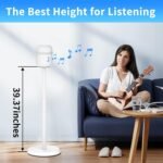 Soporte de altavoz resistente compatible con Homepod 1 y Homepod 2, soportes de altavoz de suelo para soporte Homepod de 1.ª y 2.ª generación, fácil de instalar, paquete de 2, negro