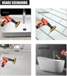 Glarks – Juego de 16 almohadillas de limpieza para taladro eléctrico de 4 pulgadas, cepillo para azulejos, estropajo, con soporte de disco de 4 pulgadas para limpieza de baño y cocina