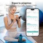 Báscula de grasa corporal Healthkeep, báscula digital inteligente con función de frecuencia cardíaca, 15 datos corporales, pantalla VA extra grande, color negro