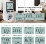 KETOTEK Medidor de Consumo Eléctrico, Enchufe Medidor de Potencia, Monitor de Electricidad con Pantalla LCD 11 Modos, Protección Contra Sobrecarga 3680W/16A
