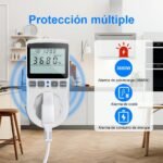 KETOTEK Medidor de Consumo Eléctrico, Enchufe Medidor de Potencia, Monitor de Electricidad con Pantalla LCD 11 Modos, Protección Contra Sobrecarga 3680W/16A