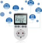 KETOTEK Medidor de Consumo Eléctrico, Enchufe Medidor de Potencia, Monitor de Electricidad con Pantalla LCD 11 Modos, Protección Contra Sobrecarga 3680W/16A
