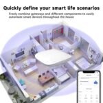 Zigbee Gateway Tuya Zigbee Matter Hub 3.0 Zigbee Bridge Bluetooth Dual Smart Home Hub Tuya Zigbee Gateway, Control de aplicación remota Compatible con Tuya/Alexa/Google Home.