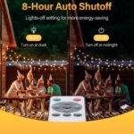 Cadena de luces de vidrio para exteriores, batería recargable con controlador, 36 pies 60 LED 8 modos IP65 impermeable para jardín, patio, boda, fiesta, decoración navideña