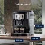 De’Longhi Magnifica S – Cafetera Superautomática Perfetto, Espumador de Leche Manual, Espresso y Capuchino, Panel de Control con Botones, Negro (ECAM22.110.B)
