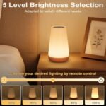 Lámparas de Mesita de Noche, Luz Nocturna Táctil Regulable para Niños, con Control Remoto, 13 Modos de Luz, 5 Niveles de Brillo, Temporizador, Recargable, para Dormitorio, Habitación