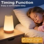 Lámparas de Mesita de Noche, Luz Nocturna Táctil Regulable para Niños, con Control Remoto, 13 Modos de Luz, 5 Niveles de Brillo, Temporizador, Recargable, para Dormitorio, Habitación