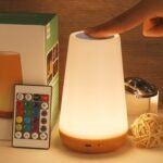 Lámparas de Mesita de Noche, Luz Nocturna Táctil Regulable para Niños, con Control Remoto, 13 Modos de Luz, 5 Niveles de Brillo, Temporizador, Recargable, para Dormitorio, Habitación
