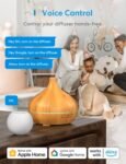 Humidificador Ultrasónico Inteligente y Difusor de Aromas con Temporizador, Difusor WiFi Compatible con HomeKit Alexa y Google Home, Difusor de Aceites Esenciales de 400ml, Sin BPA
