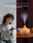 Humidificador Ultrasónico Inteligente y Difusor de Aromas con Temporizador, Difusor WiFi Compatible con HomeKit Alexa y Google Home, Difusor de Aceites Esenciales de 400ml, Sin BPA