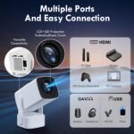 (Aplicaciones integradas y 2025 actualizado) Proyector portátil, SEPYMP Mini proyector 4K, 1080P HD-WiFi 6-BT 5.2, Android 13, Compatible con HDMI/USB/TV Stick/PS5/Laptop, Blanco