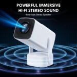 (Aplicaciones integradas y 2025 actualizado) Proyector portátil, SEPYMP Mini proyector 4K, 1080P HD-WiFi 6-BT 5.2, Android 13, Compatible con HDMI/USB/TV Stick/PS5/Laptop, Blanco