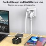 Enchufe de Pared Múltiple con 1 Tipo C y 3 Puertos USB (3.4A), Enchufes Thief con 2 Tomas AC, Tomas USB para Oficina, Habitación y Cocina, Compatible con Teléfono.