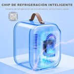 Enventor Nevera Pequeña 4L 6 Latas Negra, Mini Nevera con Nevera y Calentador, Nevera Portátil con Alimentación 12V/220V, Mini Nevera para Habitación, Oficina, Coche, Frutas y Bebidas