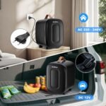 Enventor Nevera Pequeña 4L 6 Latas Negra, Mini Nevera con Nevera y Calentador, Nevera Portátil con Alimentación 12V/220V, Mini Nevera para Habitación, Oficina, Coche, Frutas y Bebidas