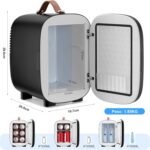 Enventor Nevera Pequeña 4L 6 Latas Negra, Mini Nevera con Nevera y Calentador, Nevera Portátil con Alimentación 12V/220V, Mini Nevera para Habitación, Oficina, Coche, Frutas y Bebidas