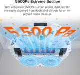 roborock Qrevo Robot Aspirador y Fregona, Funciones Automáticas de Vaciado, Lavado, Secado, Limpieza de Base y Autollenado, Mapeo 3D, Potencia de Succión 5500 Pa Robot Aspirador