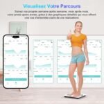 Báscula de Baño Digital, Báscula de Grasa Corporal y Músculos con App, Báscula de Peso Corporal Inteligente, 13 Monitores Composición Corporal Peso Músculo IMC, Máximo 180 kg
