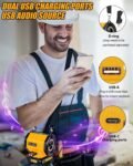 Altavoz inalámbrico portátil para batería Dewalt 18V 54V, altavoz pequeño inalámbrico para construcción, hogar y fiesta (batería no incluida)