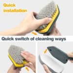 Cepillo Limpiador de Ducha con Mango Largo 142 cm, Cepillo Extensible 3 en 1 para Azulejos y Paredes, Incluye Fregador con Mango y Cabezal Intercambiable.