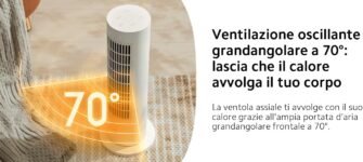 Xiaomi Mi Heater Tower Lite Blanco EU BHR6101EU – Potencia 2000W, 4 Modos de Funcionamiento, Ventilación 70°, Blanco (Versión ES + 3 Años de Garantía)