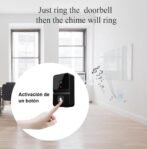 Timbre inalámbrico con cámara, WiFi 480P, videoportero automático, almacenamiento en la nube, timbre inteligente con visión nocturna, audio bidireccional (negro)