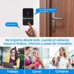 Timbre inalámbrico con cámara, WiFi 480P, videoportero automático, almacenamiento en la nube, timbre inteligente con visión nocturna, audio bidireccional (negro)