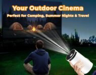 Proyector Portátil Soporte 4K/1080, Android 13 con WiFi 6 y Bluetooth 5.0, Pantalla Gigante Rotación 180°, Altavoces HiFi, Silencioso y Compacto para Cine en Casa y Exteriores