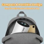 Proyector Portátil Soporte 4K/1080, Android 13 con WiFi 6 y Bluetooth 5.0, Pantalla Gigante Rotación 180°, Altavoces HiFi, Silencioso y Compacto para Cine en Casa y Exteriores