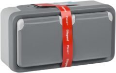 Legrand, Plexo 191505 Toma de pared doble, toma exterior impermeable de superficie IP55 gris